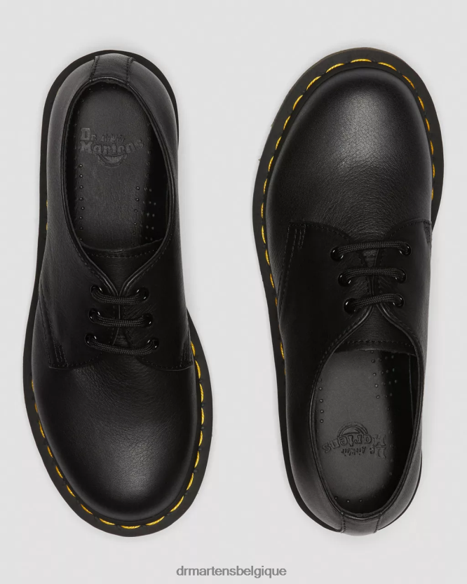chaussure être Dr. Martens femmes Chaussures richelieu en cuir 1461 Virginia Virginie noire 6RFZX0286