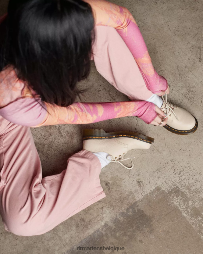 chaussure être Dr. Martens femmes Chaussures richelieu en cuir 1461 Virginia parchemin beige virginie 6RFZX0322