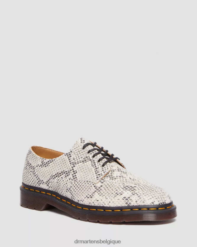 chaussure être Dr. Martens femmes Chaussures richelieu en daim à imprimé serpent 2046 daim imprimé python sable et noir 6RFZX0315