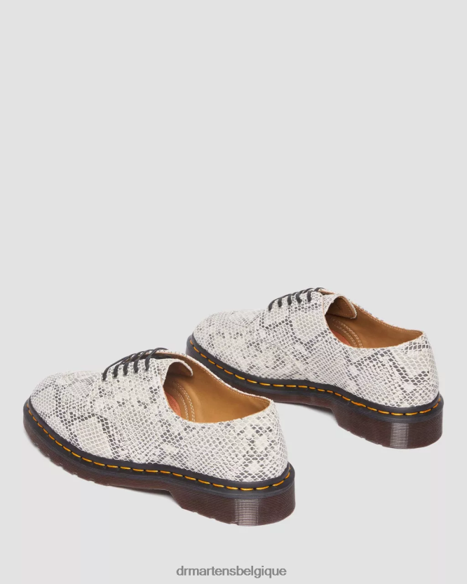 chaussure être Dr. Martens femmes Chaussures richelieu en daim à imprimé serpent 2046 daim imprimé python sable et noir 6RFZX0315