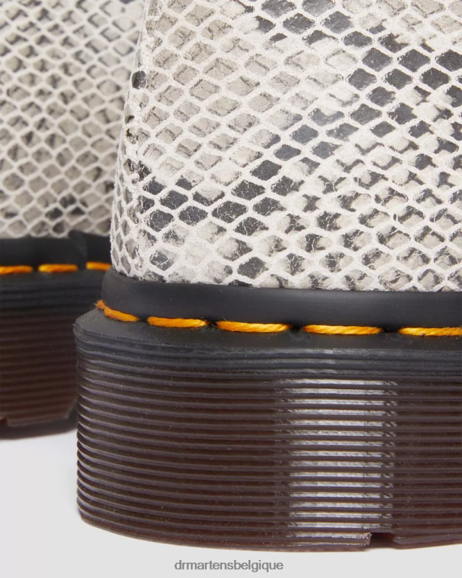 chaussure être Dr. Martens femmes Chaussures richelieu en daim à imprimé serpent 2046 daim imprimé python sable et noir 6RFZX0315