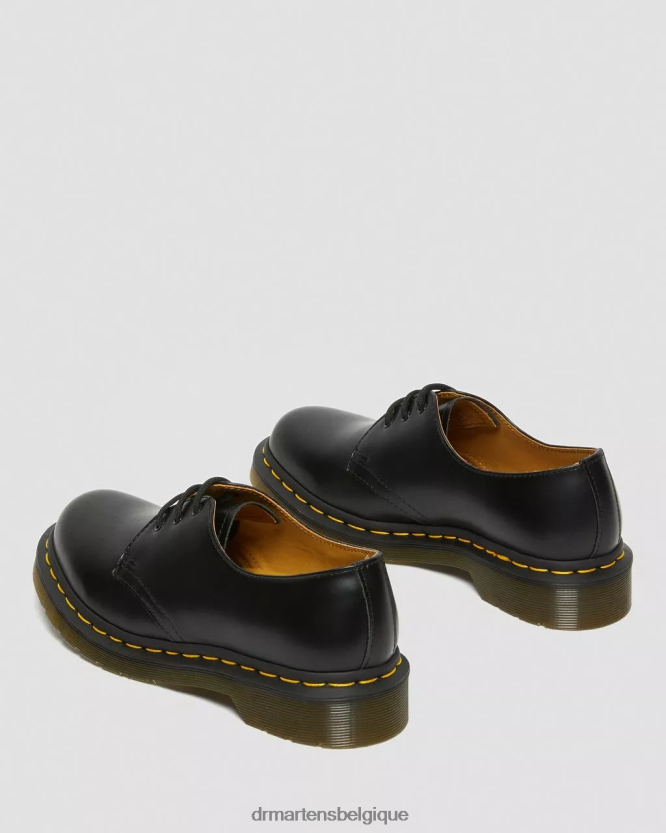 chaussure être Dr. Martens femmes Richelieus 1461 en cuir lisse noir lisse 6RFZX0281