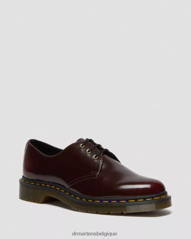 chaussure être Dr. Martens femmes chaussures richelieu véganes 1461 Oxford rouge cerise déteint 6RFZX0311
