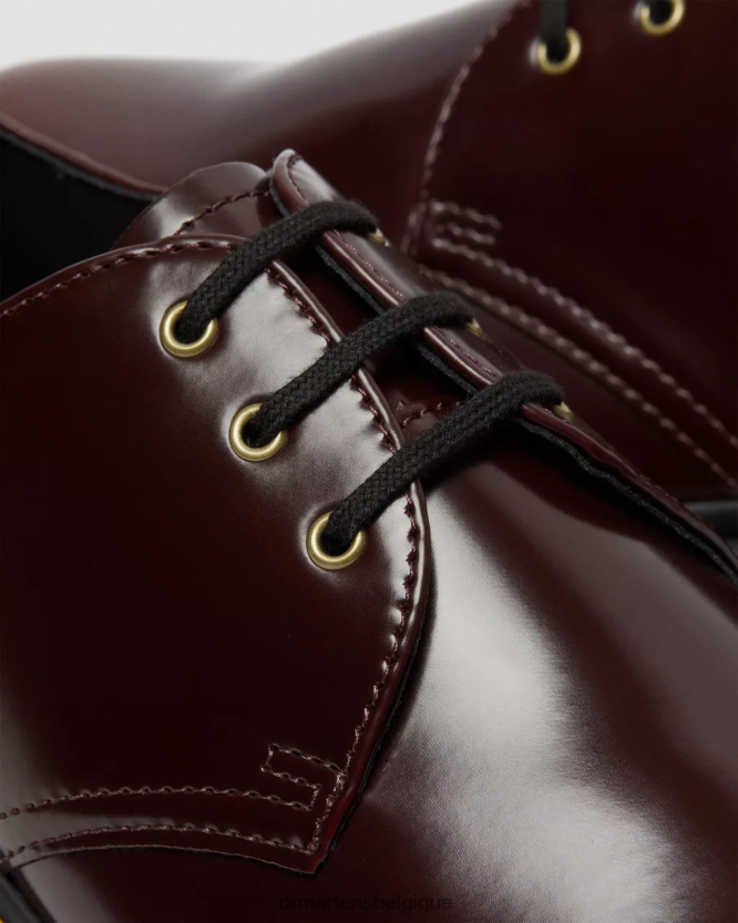 chaussure être Dr. Martens femmes chaussures richelieu véganes 1461 Oxford rouge cerise déteint 6RFZX0311