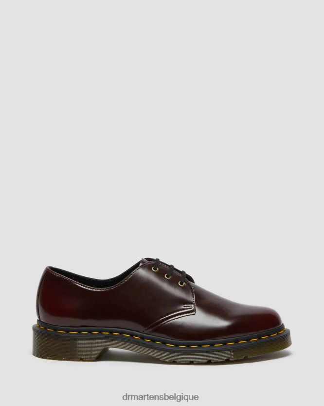 chaussure être Dr. Martens femmes chaussures richelieu véganes 1461 Oxford rouge cerise déteint 6RFZX0311