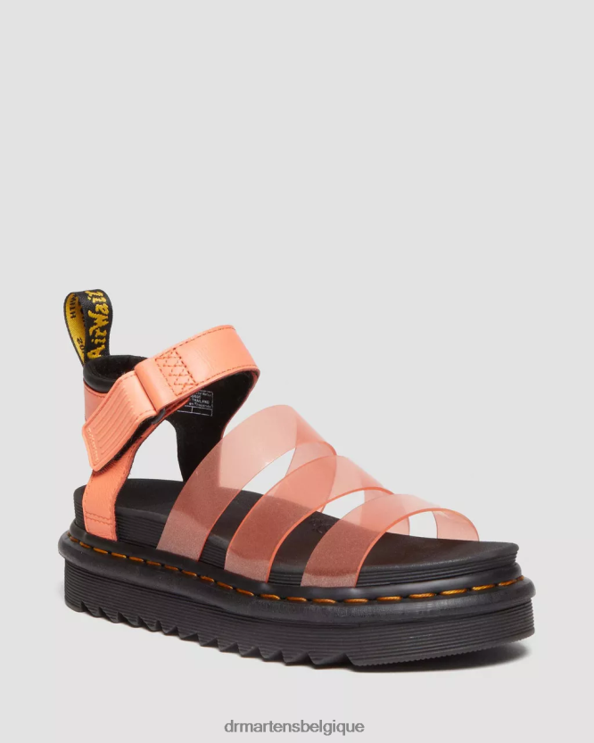 chaussure être Dr. Martens femmes Blaire Jelly - Sandales à brides pailletées Pise corail 6RFZX0350