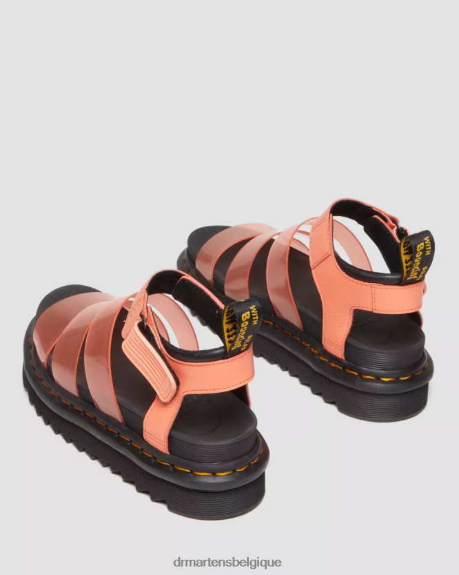 chaussure être Dr. Martens femmes Blaire Jelly - Sandales à brides pailletées Pise corail 6RFZX0350