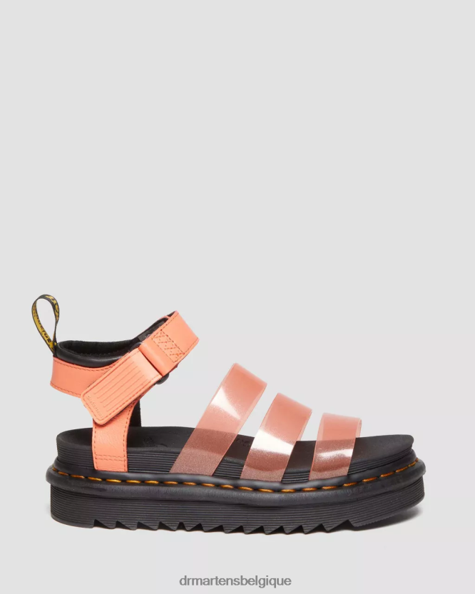 chaussure être Dr. Martens femmes Blaire Jelly - Sandales à brides pailletées Pise corail 6RFZX0350