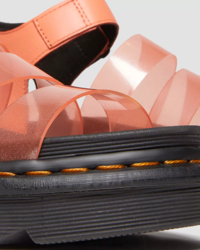 chaussure être Dr. Martens femmes Blaire Jelly - Sandales à brides pailletées Pise corail 6RFZX0350