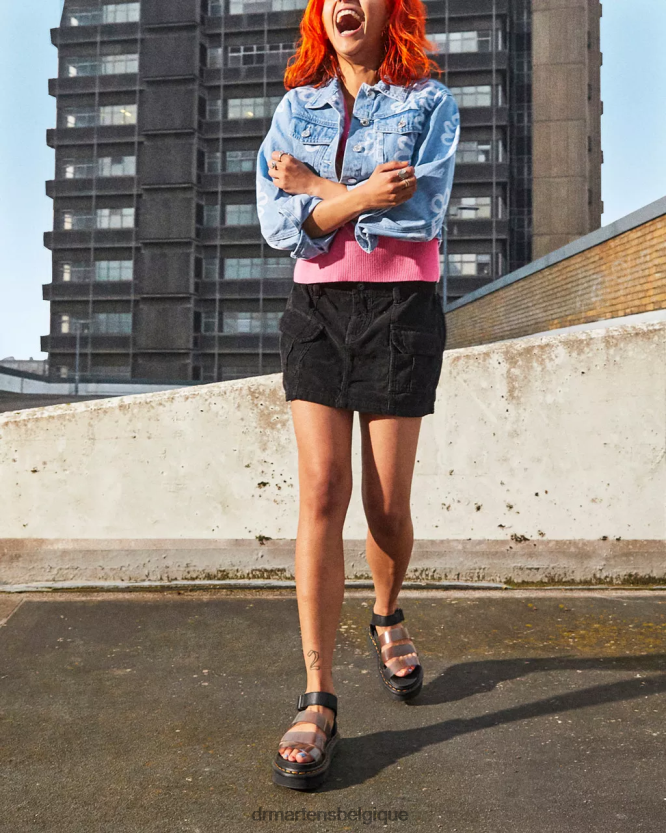 chaussure être Dr. Martens femmes Blaire Jelly - Sandales à brides pailletées Pise noire 6RFZX0351