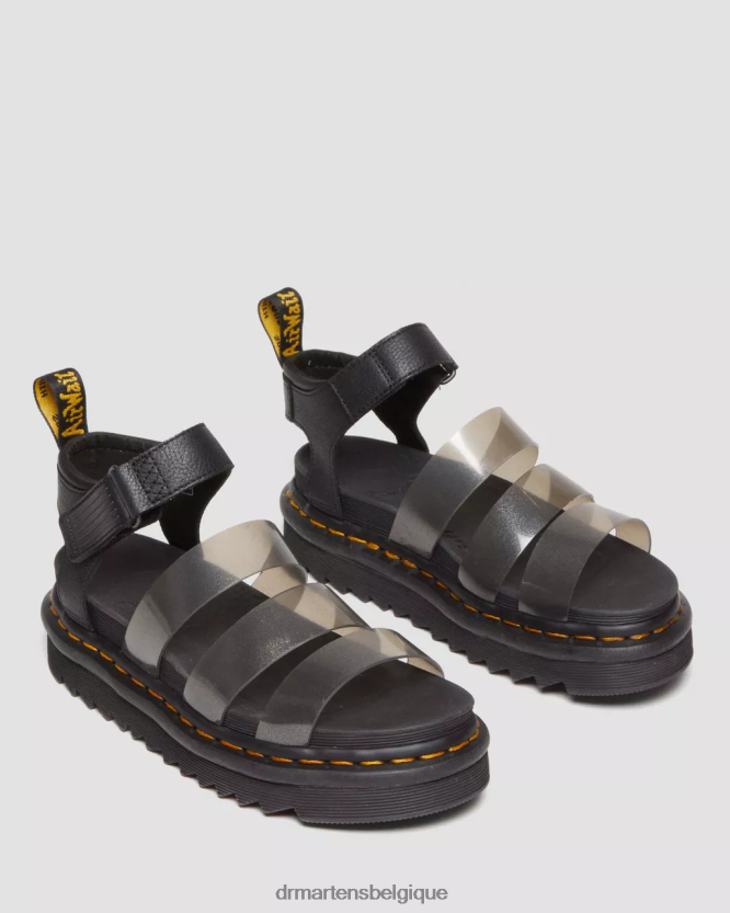 chaussure être Dr. Martens femmes Blaire Jelly - Sandales à brides pailletées Pise noire 6RFZX0351