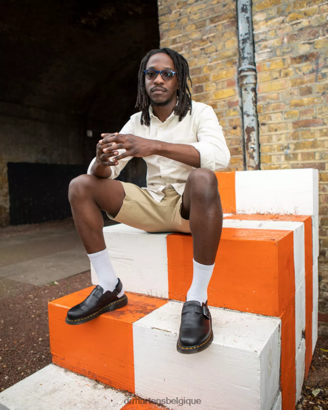 chaussure être Dr. Martens femmes mules à bride arrière en cuir Jorge II Brando brando noir 6RFZX0344