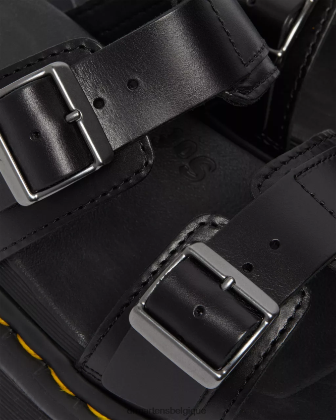 chaussure être Dr. Martens femmes myles brando - sandales à enfiler en cuir à boucle brando noir 6RFZX0251