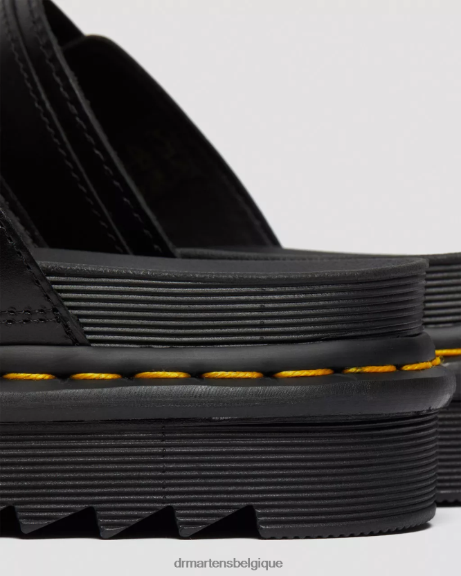 chaussure être Dr. Martens femmes myles brando - sandales à enfiler en cuir à boucle brando noir 6RFZX0251