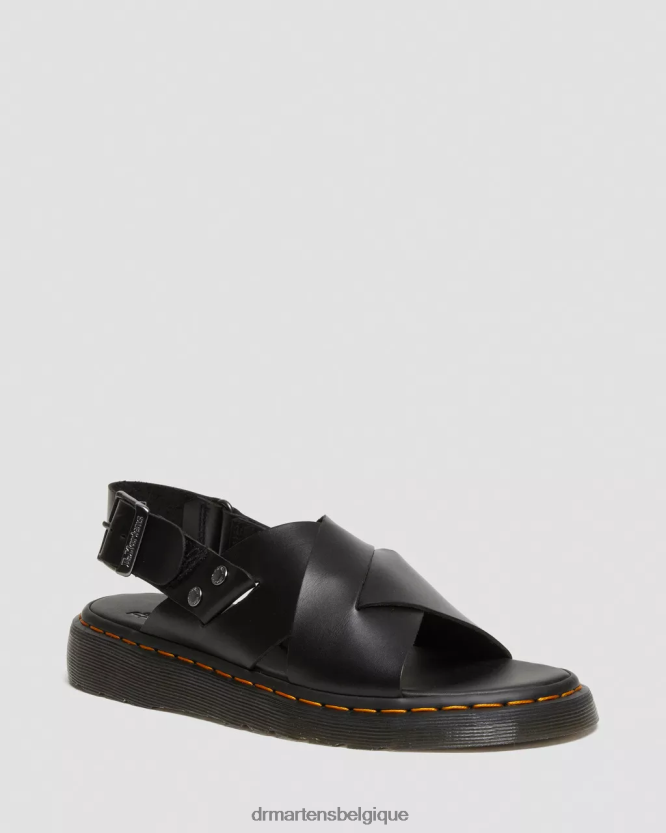 chaussure être Dr. Martens femmes sandales à bride arrière en cuir zane brando brando noir 6RFZX0342
