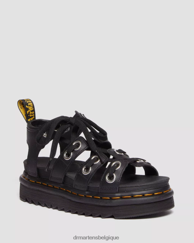 chaussure être Dr. Martens femmes sandales à brides en cuir Athéna noire 6RFZX0272