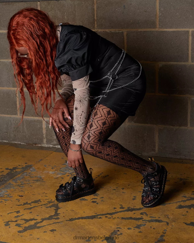 chaussure être Dr. Martens femmes sandales à brides en cuir Athéna noire 6RFZX0272