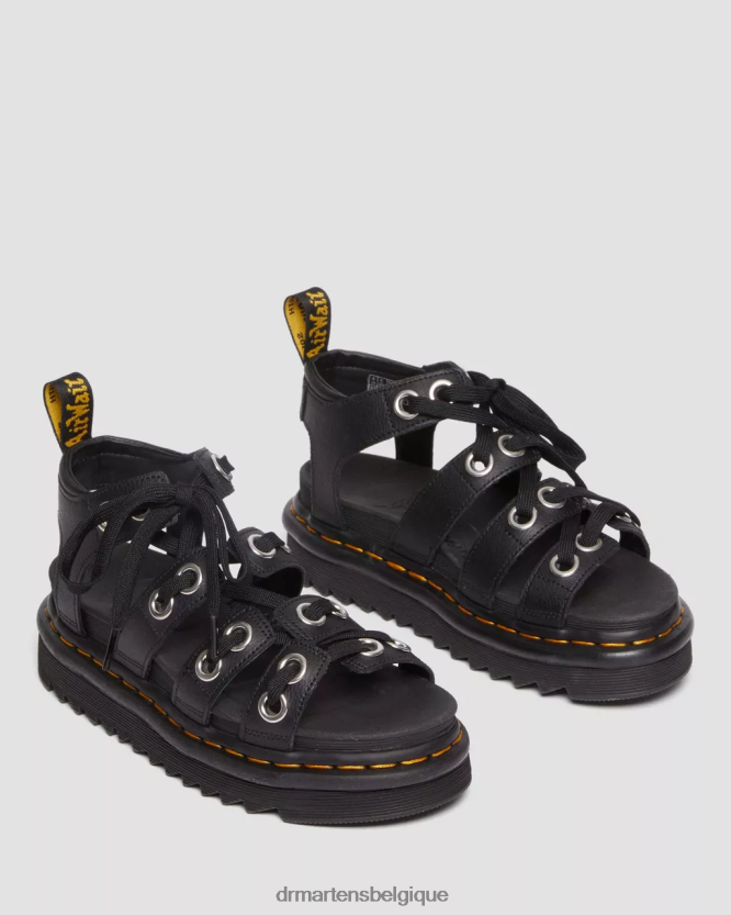 chaussure être Dr. Martens femmes sandales à brides en cuir Athéna noire 6RFZX0272
