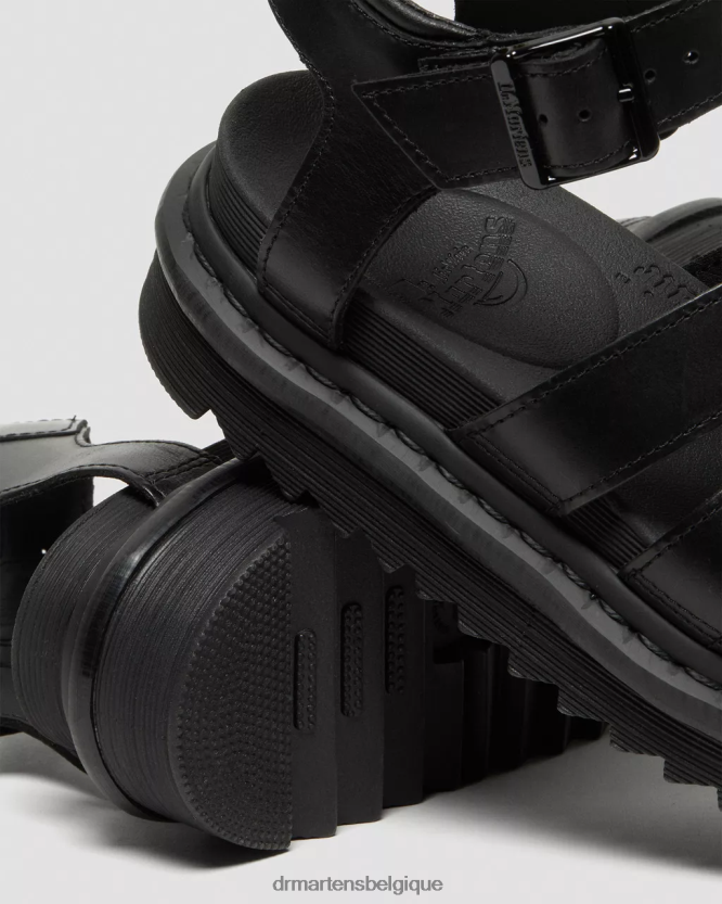 chaussure être Dr. Martens femmes sandales à brides en cuir Blaire Brando brando noir 6RFZX0345