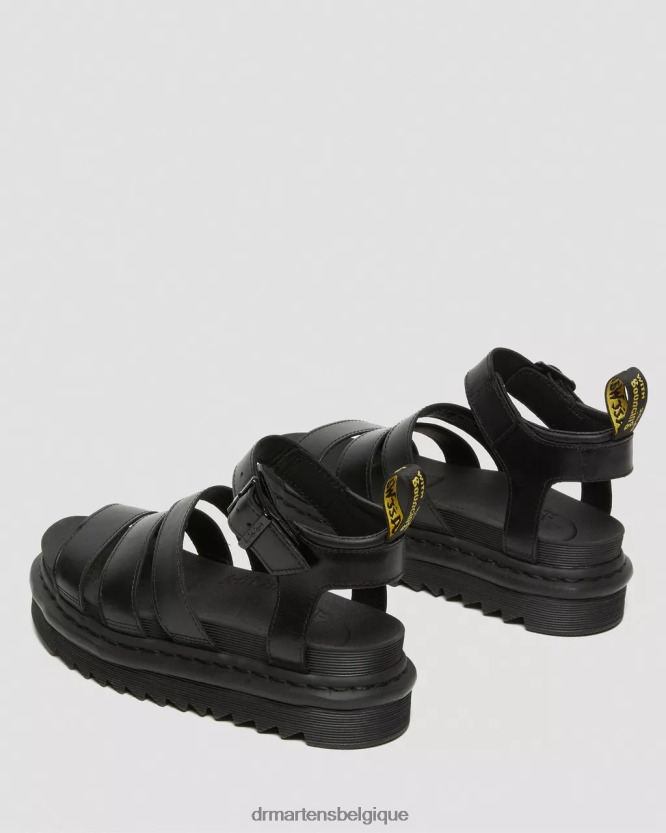 chaussure être Dr. Martens femmes sandales à brides en cuir Blaire Brando brando noir 6RFZX0345