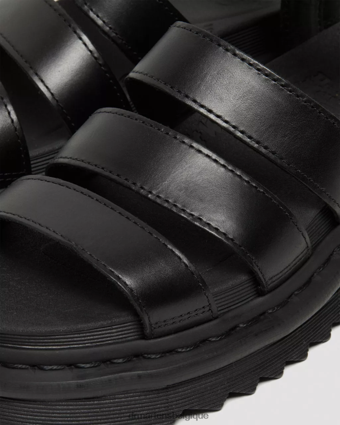 chaussure être Dr. Martens femmes sandales à brides en cuir Blaire Brando brando noir 6RFZX0345