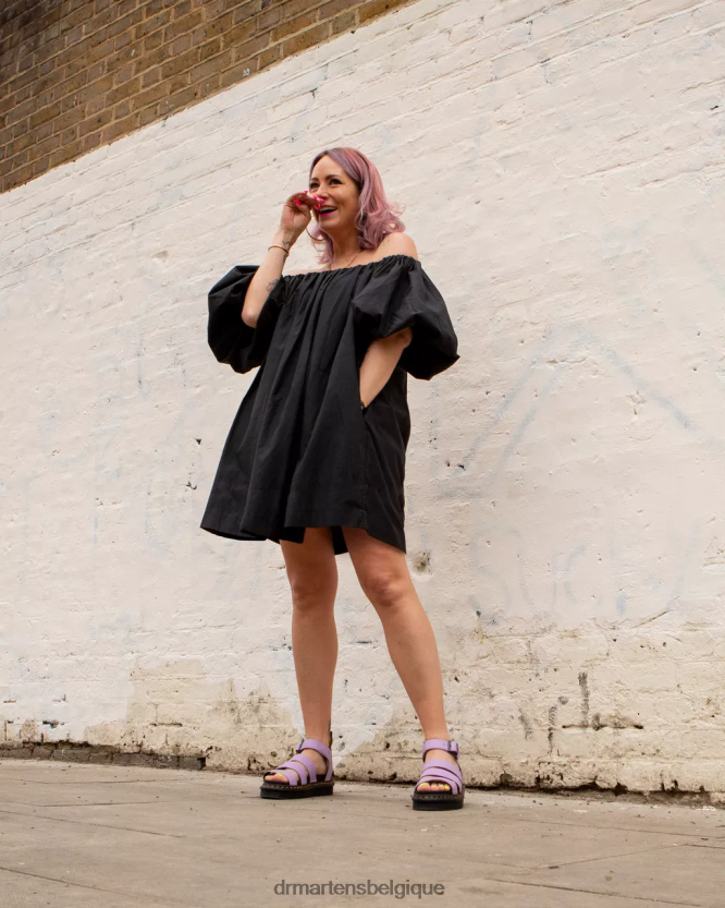 chaussure être Dr. Martens femmes sandales à brides en cuir Blaire Pisa Pise lilas 6RFZX0271