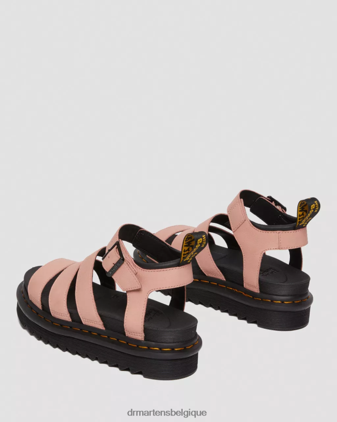 chaussure être Dr. Martens femmes sandales à brides en cuir Blaire Pisa pise beige pêche 6RFZX0263