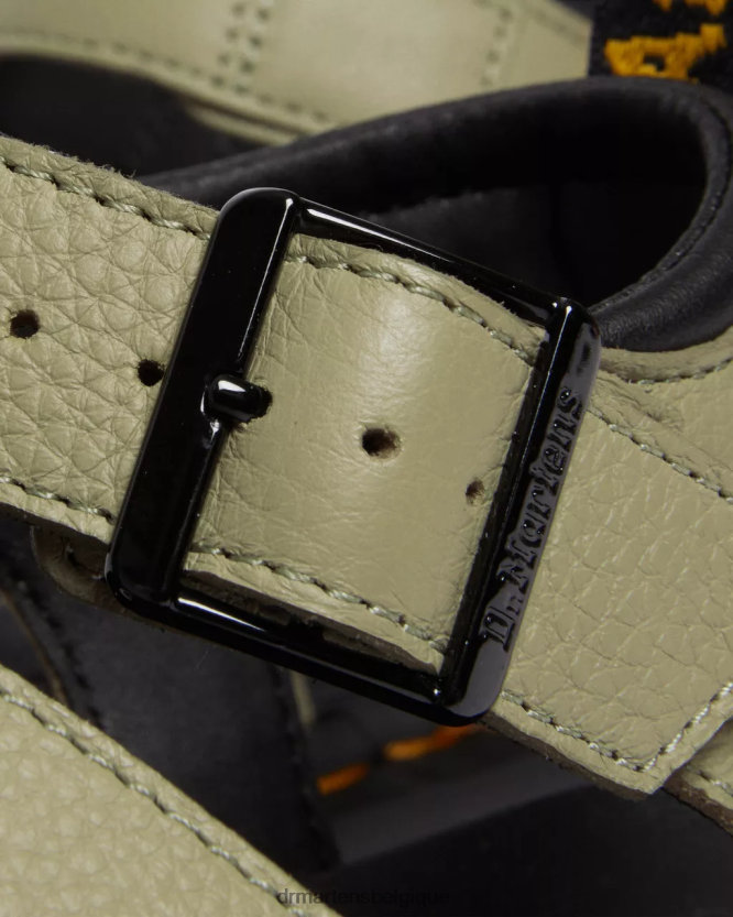 chaussure être Dr. Martens femmes sandales à brides en cuir Blaire Pisa pise olive pâle 6RFZX0261