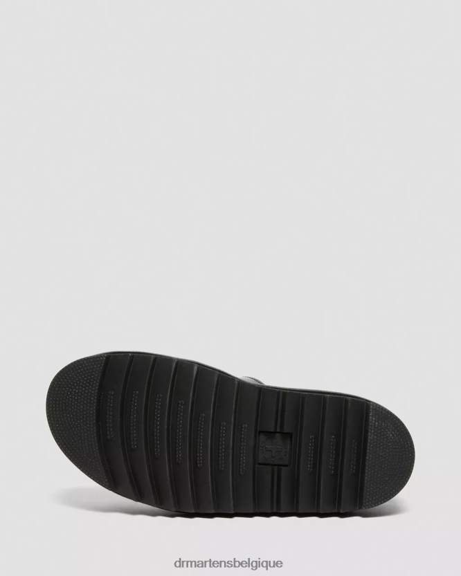 chaussure être Dr. Martens femmes sandales à brides en cuir verni Blaire Lucido noir et lampe vernie 6RFZX0256