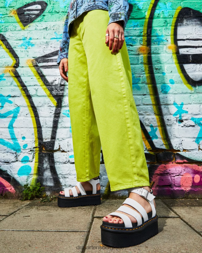 chaussure être Dr. Martens femmes sandales à brides plateforme en cuir hydro hydro hydroélectrique blanc 6RFZX0249