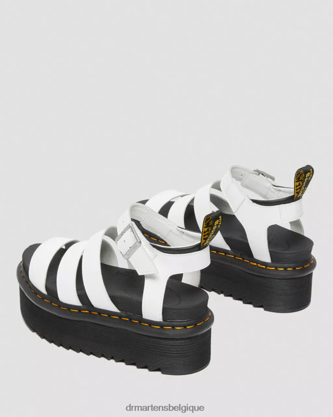 chaussure être Dr. Martens femmes sandales à brides plateforme en cuir hydro hydro hydroélectrique blanc 6RFZX0249