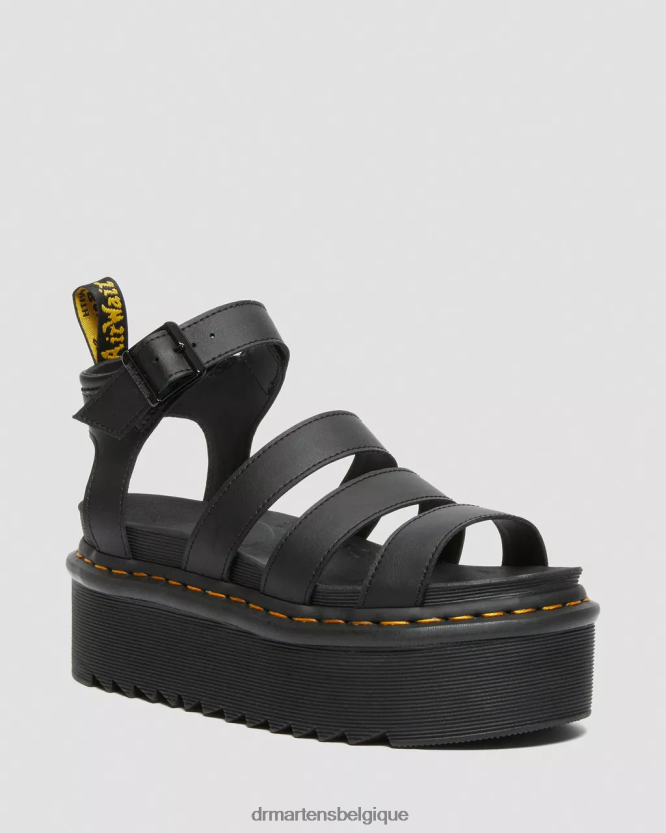 chaussure être Dr. Martens femmes sandales à brides plateforme en cuir hydro hydro hydro noir 6RFZX0246