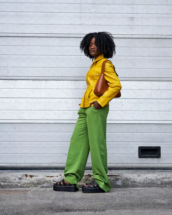 chaussure être Dr. Martens femmes sandales à brides plateforme en cuir hydro hydro hydro noir 6RFZX0246