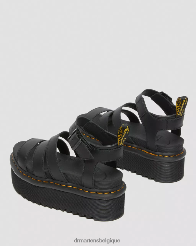 chaussure être Dr. Martens femmes sandales à brides plateforme en cuir hydro hydro hydro noir 6RFZX0246