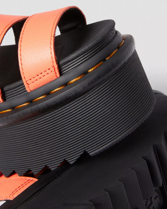 chaussure être Dr. Martens femmes sandales à brides plateforme en cuir pisa blaire Pise corail 6RFZX0264