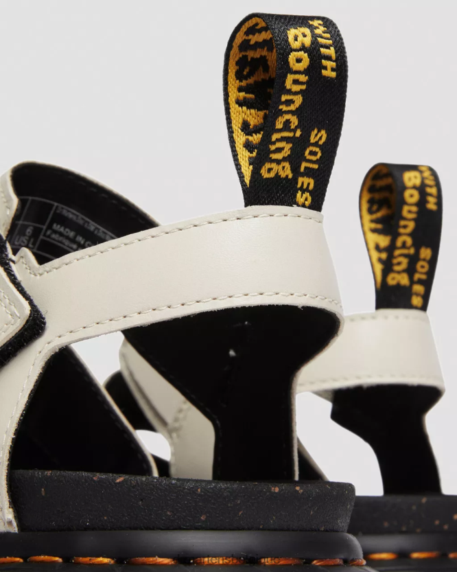 chaussure être Dr. Martens femmes sandales à plateforme à 3 brides en cuir nappa lux ricki nappa lux gris pavé 6RFZX0268