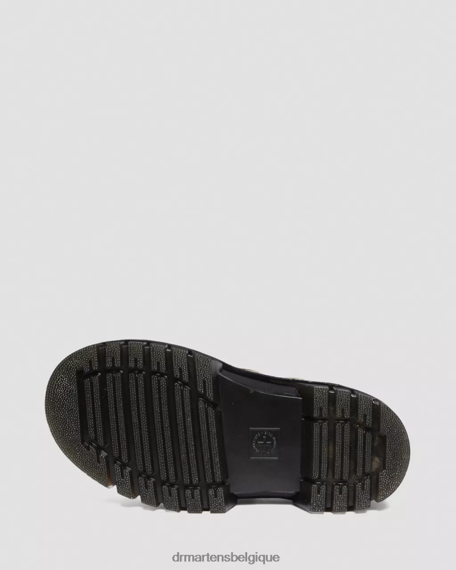 chaussure être Dr. Martens femmes sandales à plateforme à 3 brides en cuir nappa lux ricki nappa lux gris pavé 6RFZX0268