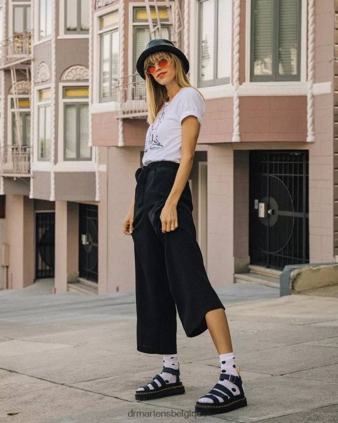 chaussure être Dr. Martens femmes sandales spartiates végétaliennes Blaire Felix Félix noir déteint 6RFZX0248