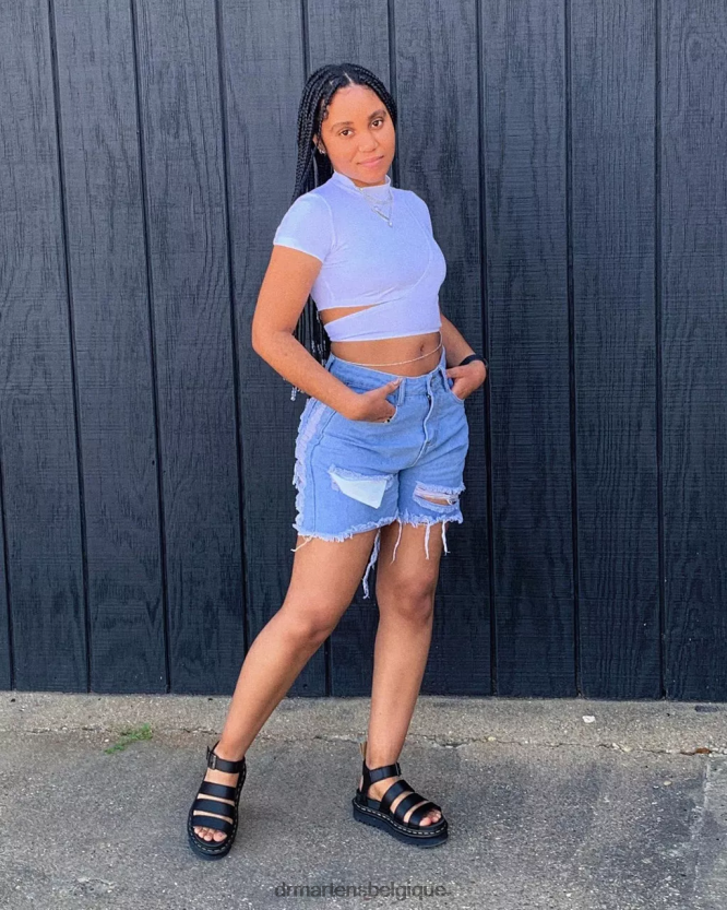 chaussure être Dr. Martens femmes sandales spartiates végétaliennes Blaire Felix Félix noir déteint 6RFZX0248