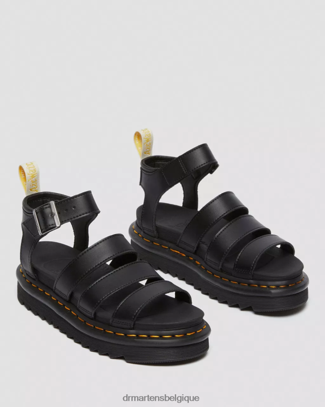 chaussure être Dr. Martens femmes sandales spartiates végétaliennes Blaire Felix Félix noir déteint 6RFZX0248