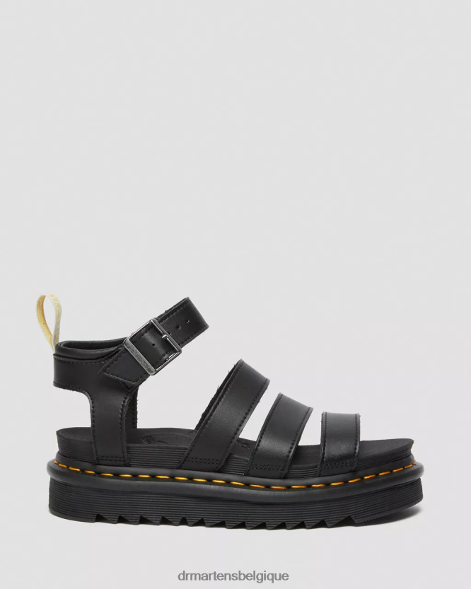 chaussure être Dr. Martens femmes sandales spartiates végétaliennes Blaire Felix Félix noir déteint 6RFZX0248
