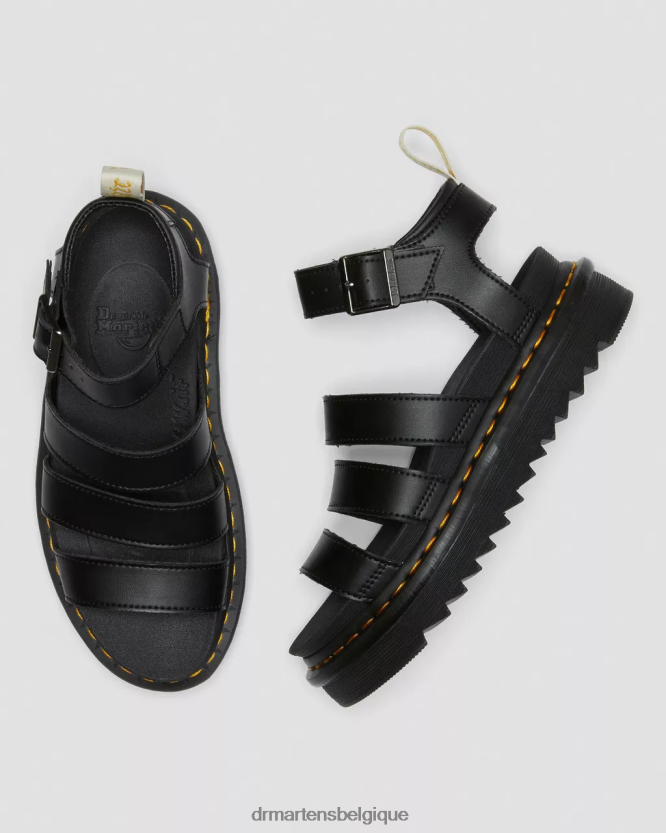 chaussure être Dr. Martens femmes sandales spartiates végétaliennes Blaire Felix Félix noir déteint 6RFZX0248