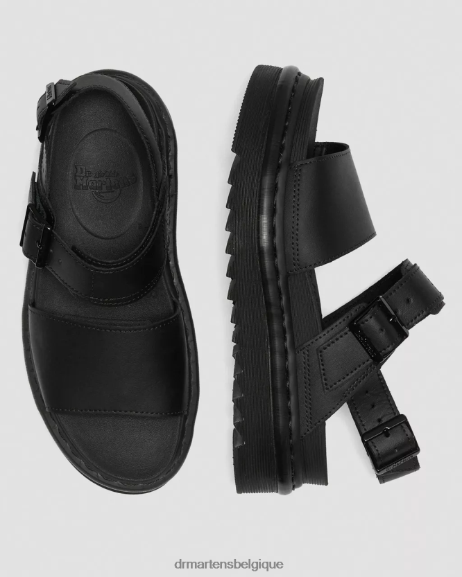 chaussure être Dr. Martens femmes sandales voss à brides en cuir hydro noir 6RFZX0245