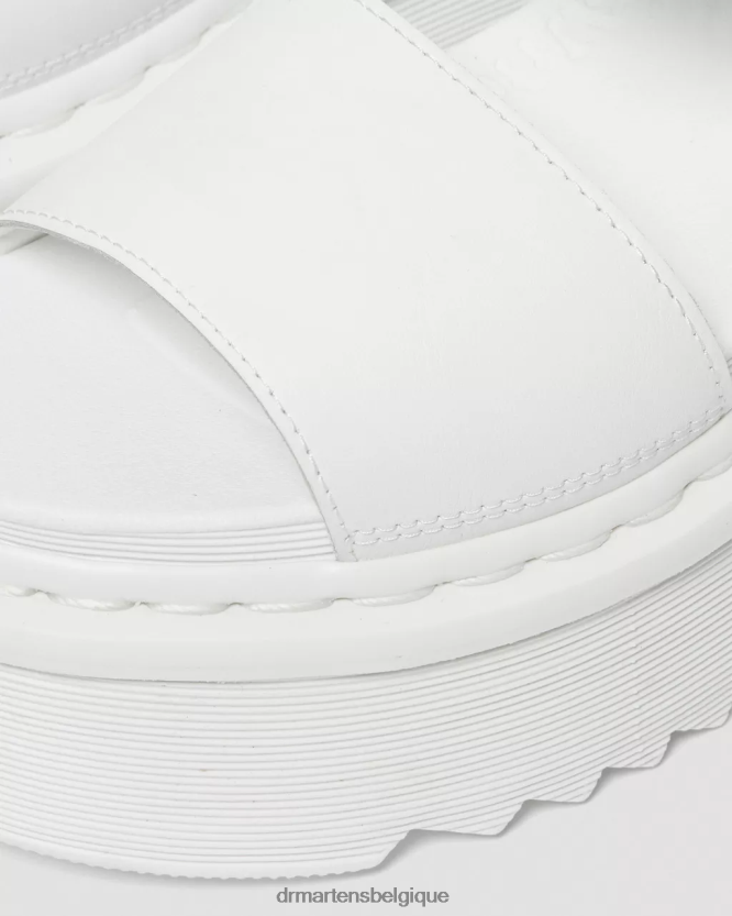 chaussure être Dr. Martens femmes sandales voss mono à brides plateforme en cuir hydroélectrique blanc 6RFZX0277