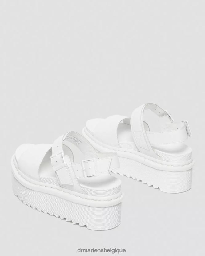 chaussure être Dr. Martens femmes sandales voss mono à brides plateforme en cuir hydroélectrique blanc 6RFZX0277
