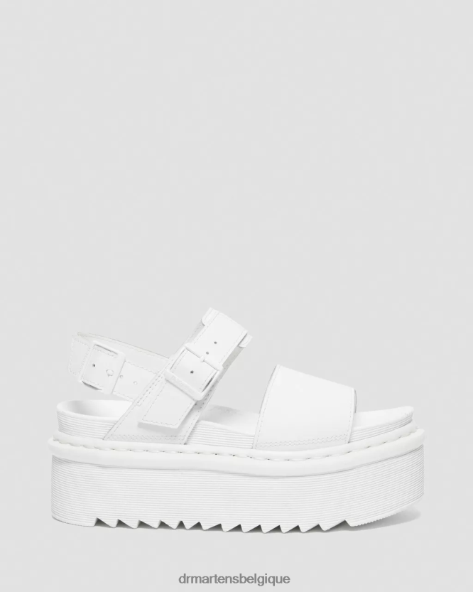chaussure être Dr. Martens femmes sandales voss mono à brides plateforme en cuir hydroélectrique blanc 6RFZX0277
