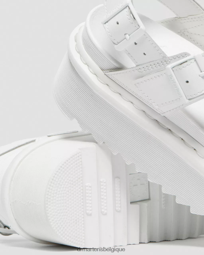 chaussure être Dr. Martens femmes sandales voss mono à brides plateforme en cuir hydroélectrique blanc 6RFZX0277