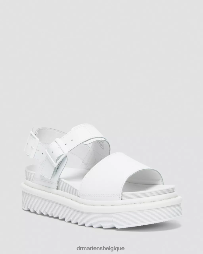 chaussure être Dr. Martens femmes sandales voss mono hydro à brides en cuir hydroélectrique blanc 6RFZX0352