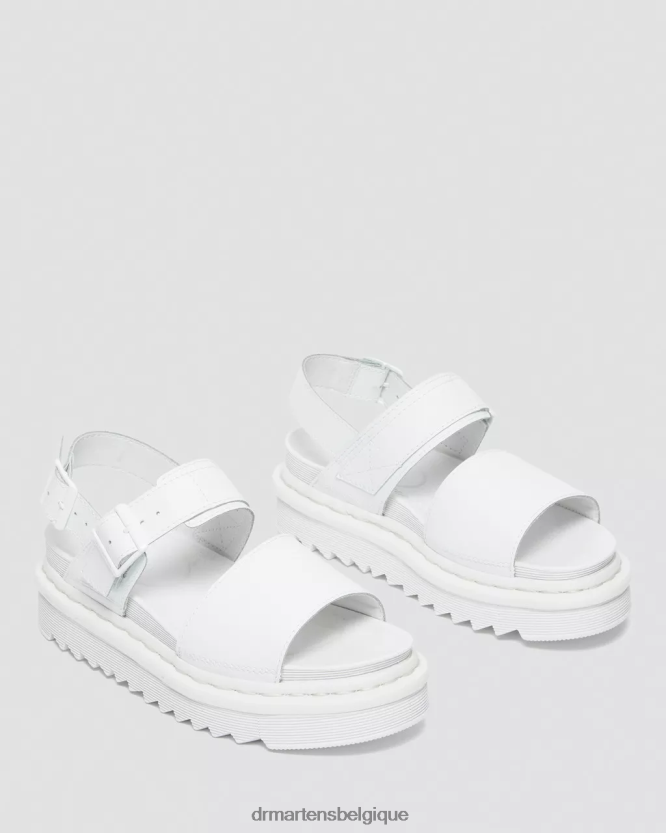 chaussure être Dr. Martens femmes sandales voss mono hydro à brides en cuir hydroélectrique blanc 6RFZX0352
