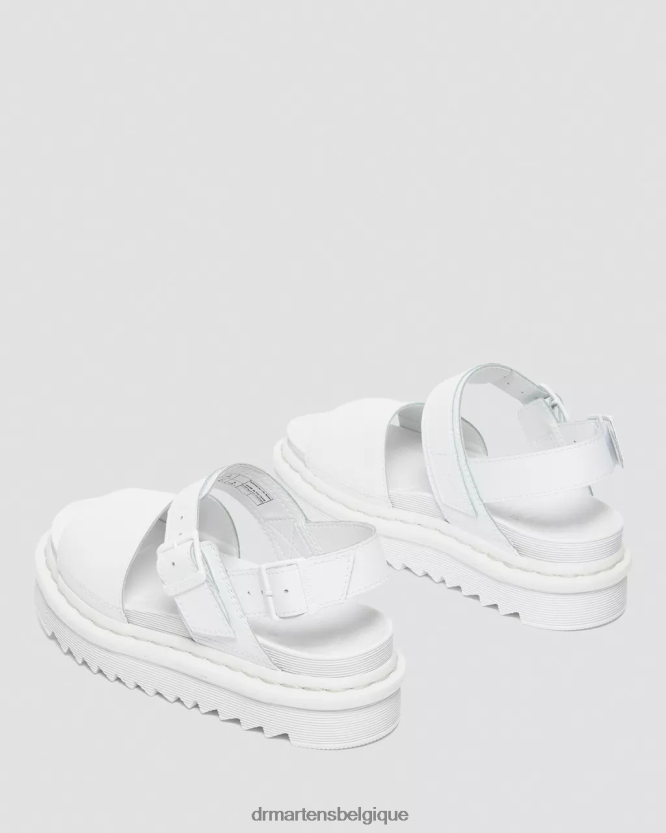 chaussure être Dr. Martens femmes sandales voss mono hydro à brides en cuir hydroélectrique blanc 6RFZX0352